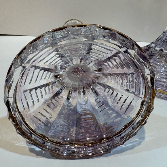 Vintage Lavender Pressed Glass Candlesticks 🌹 Set of 2 - Picture 7 of 7